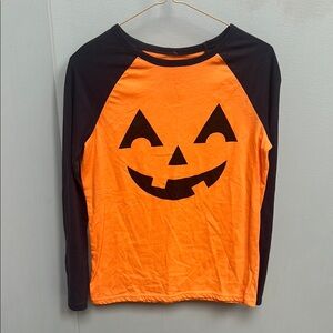 Halloween Pumpkin Face Raglan Shirt